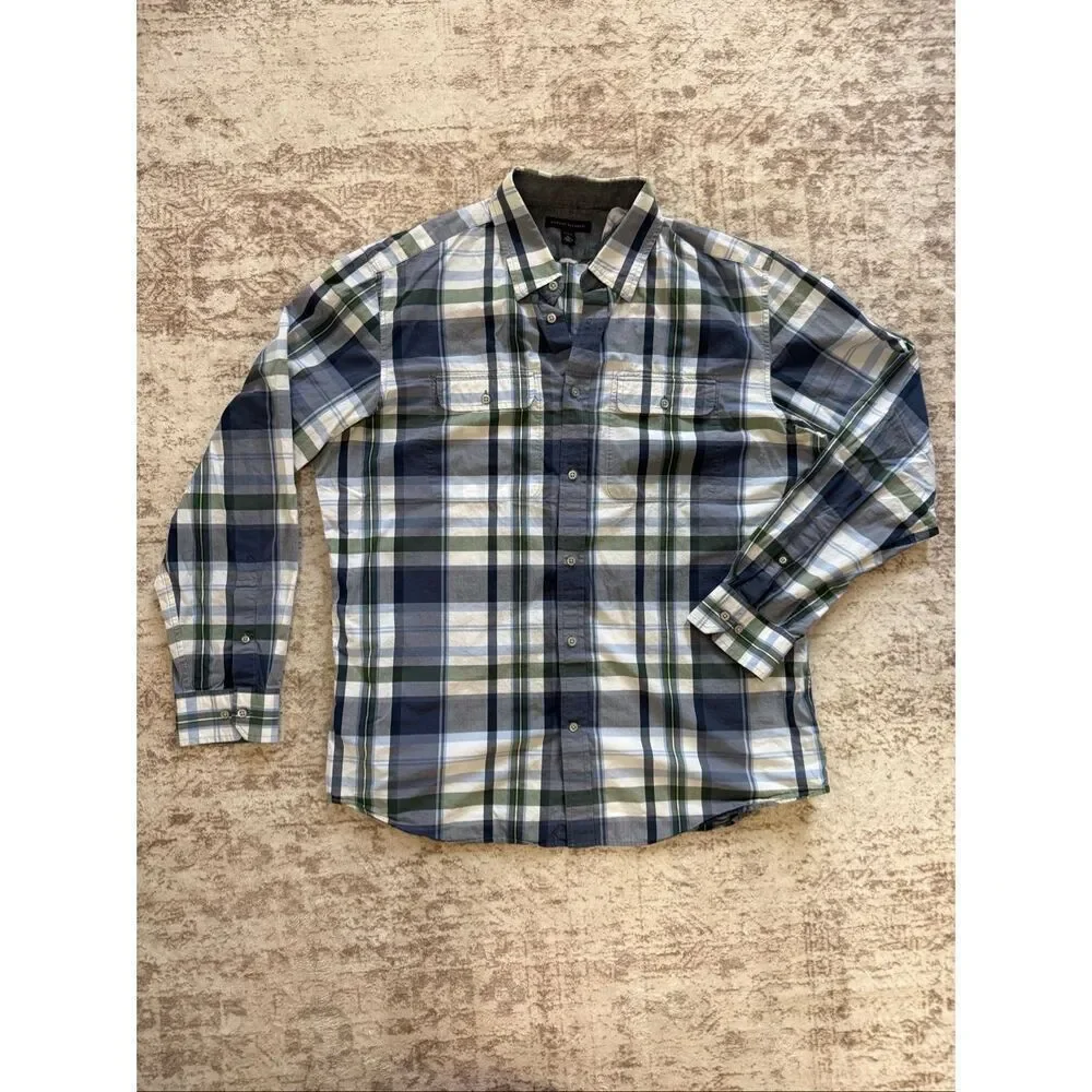 Banana Republic Men's Plaid Cotton Long Sleeve Button-up Shirt Multicolor XL